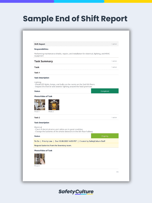 Free End of Shift Report Template | PDF | SafetyCulture