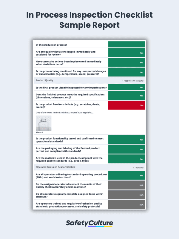 Free In Process Inspection Checklist | PDF | SafetyCulture