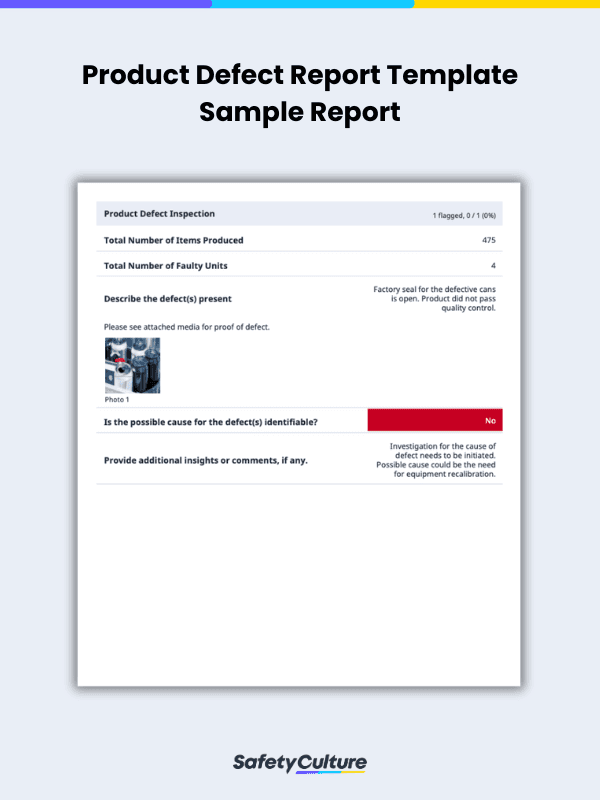Free Product Defect Report Template | PDF | SafetyCulture