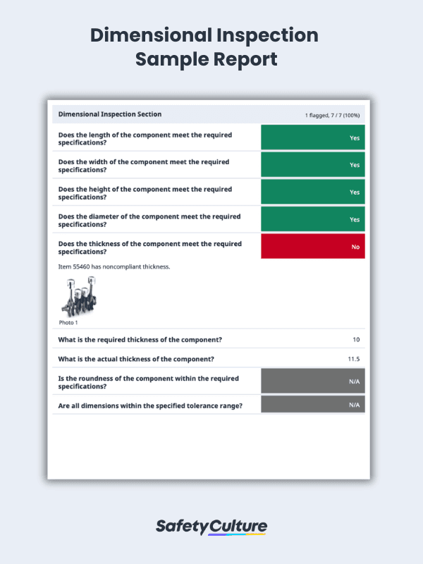 Dimensional Inspection Report Template | PDF | SafetyCulture