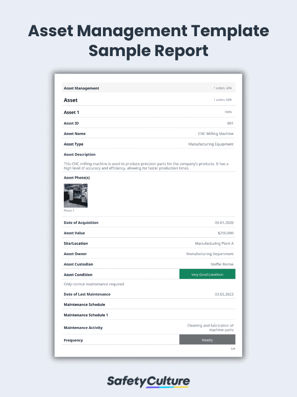 Free Asset Management Templates | PDF | SafetyCulture