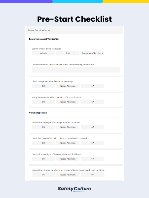 Free Pre Start Checklist PDF SafetyCulture free-pre-start-checklist-pdf-safetyculture