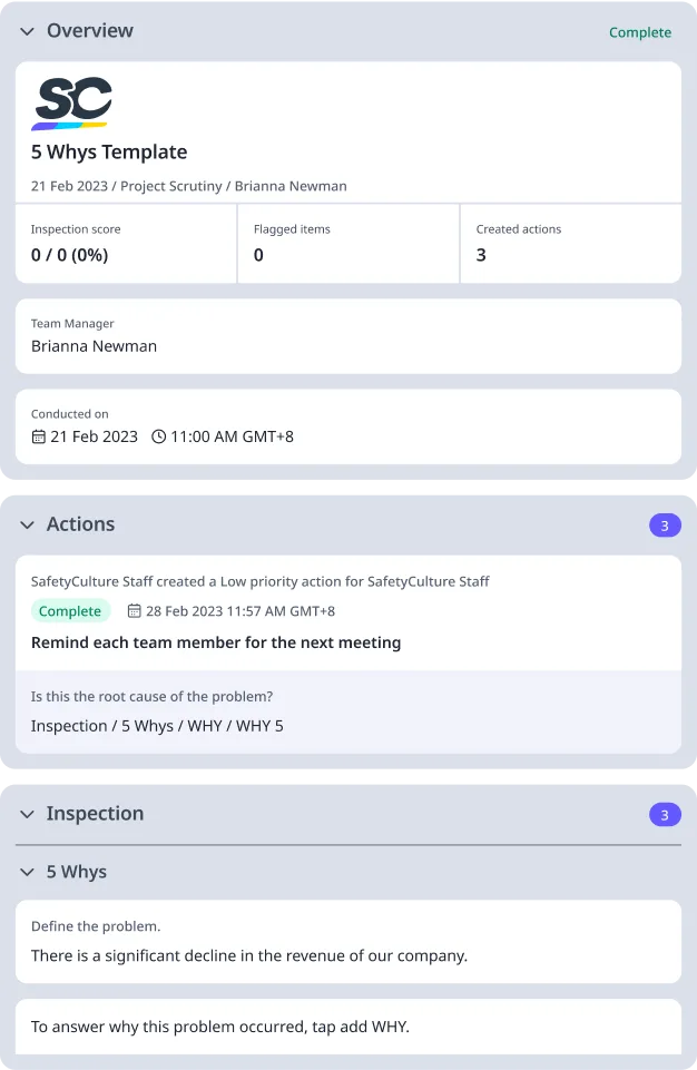5 Whys Template Digital Report