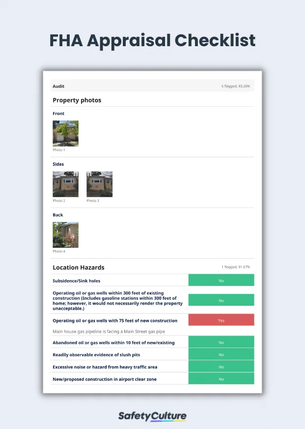 fha appraisal checklist