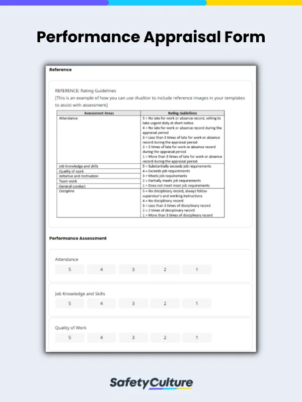 performance appraisal form