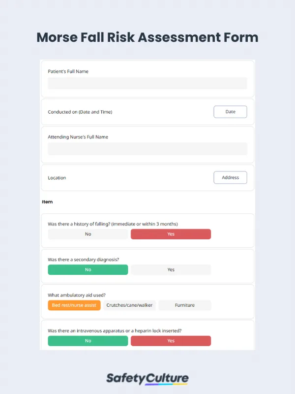 morse fall risk assessment form