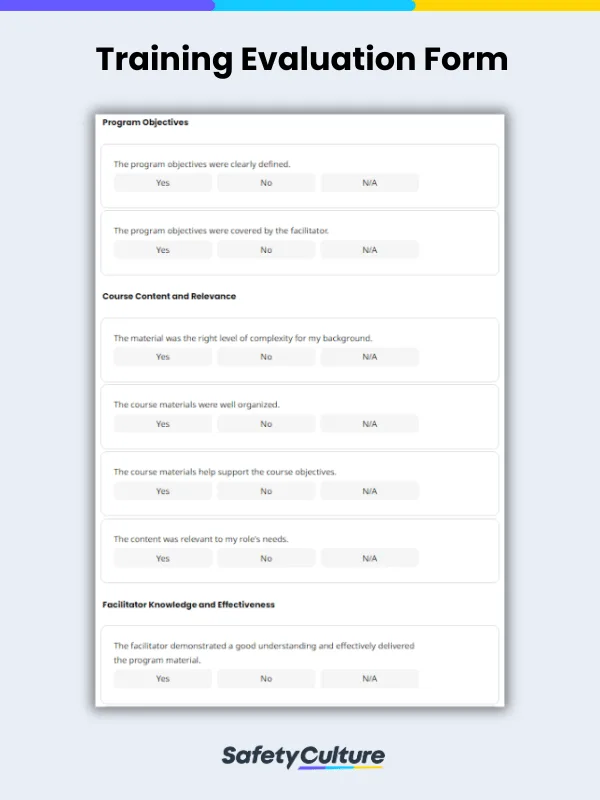 Training Evaluation Form