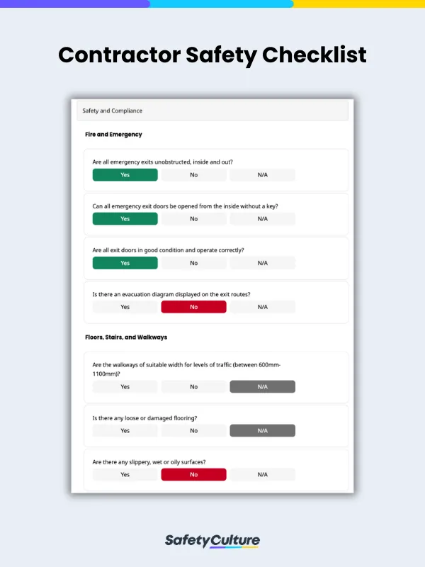 Contractor Safety Checklist