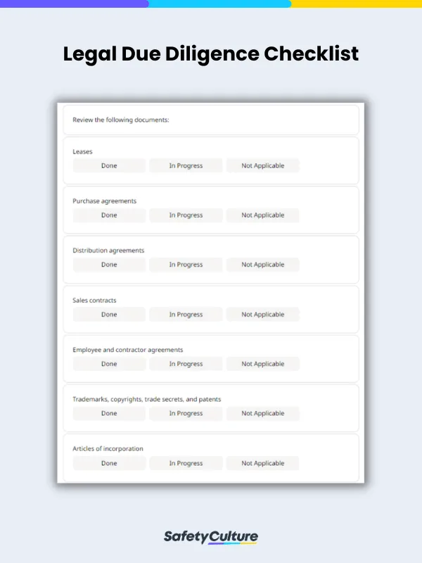 Legal Due Diligence Checklist