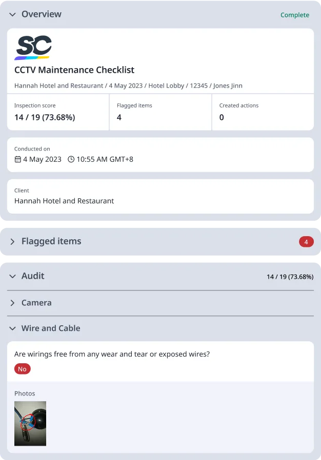 CCTV Maintenance Checklist Digital Report