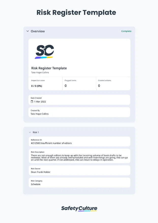 Risk Register Template