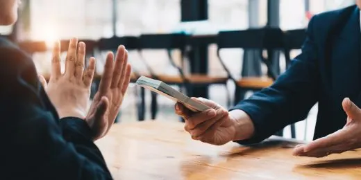 worker rejecting bribery as based on ISO 37001 audit checklist guidelines