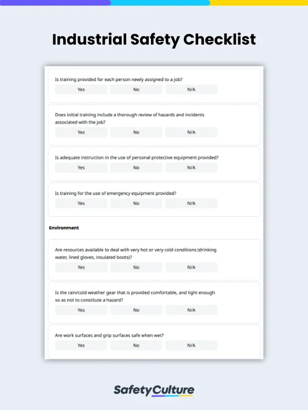 Industrial Safety Checklist