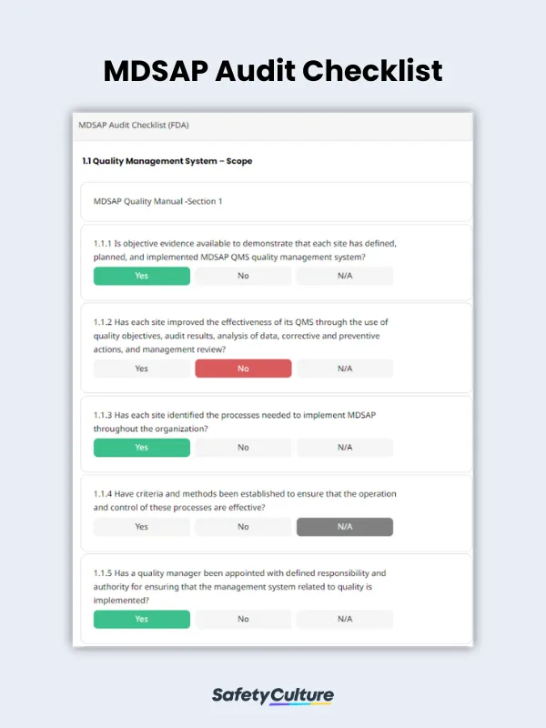mdsap audit checklist