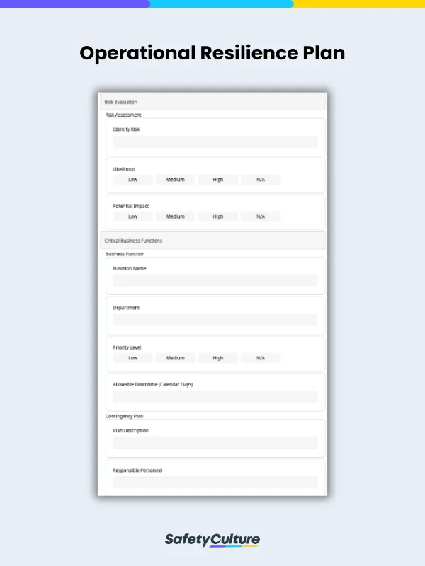 Operational Resilience Plan Template