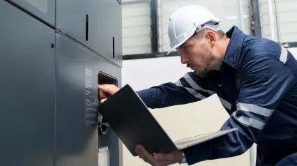 a technician fixing an asset as an issue was raised using an asset register template|Asset Register Template Sample Report|Asset Register Template