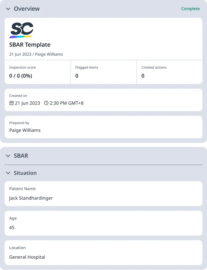 SBAR Template