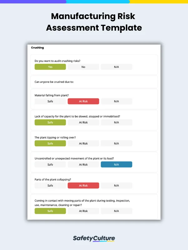 Manufacturing Risk Assessment Template