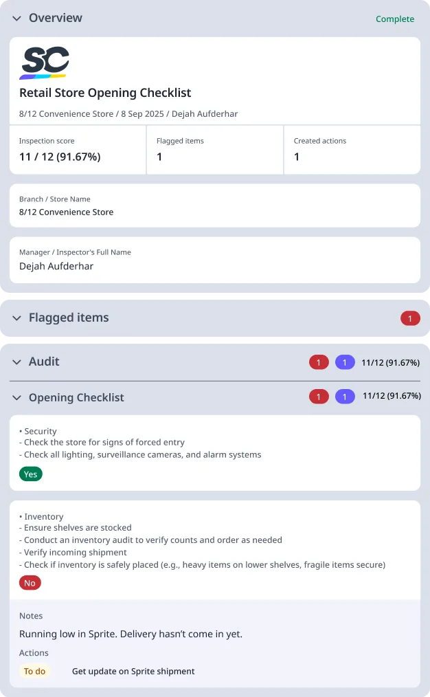 Retail Store Opening Checklist Featured Template