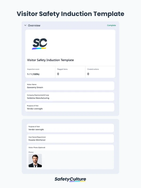 Visitor Safety Induction Template