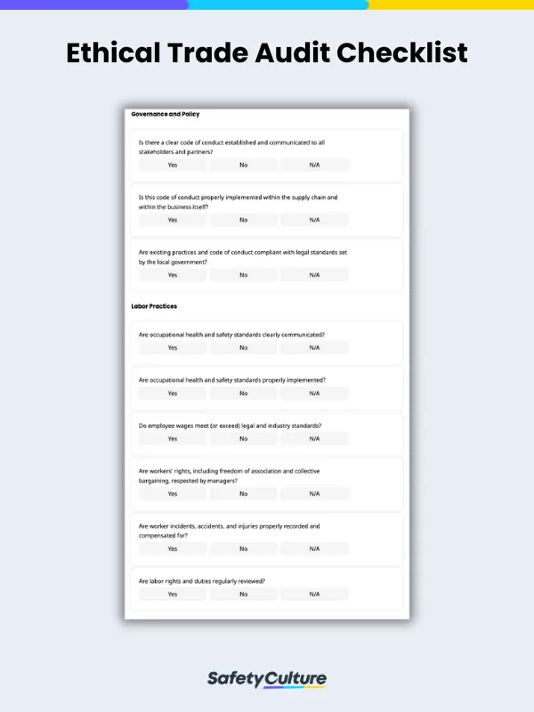 Ethical Trade Audit Checklist