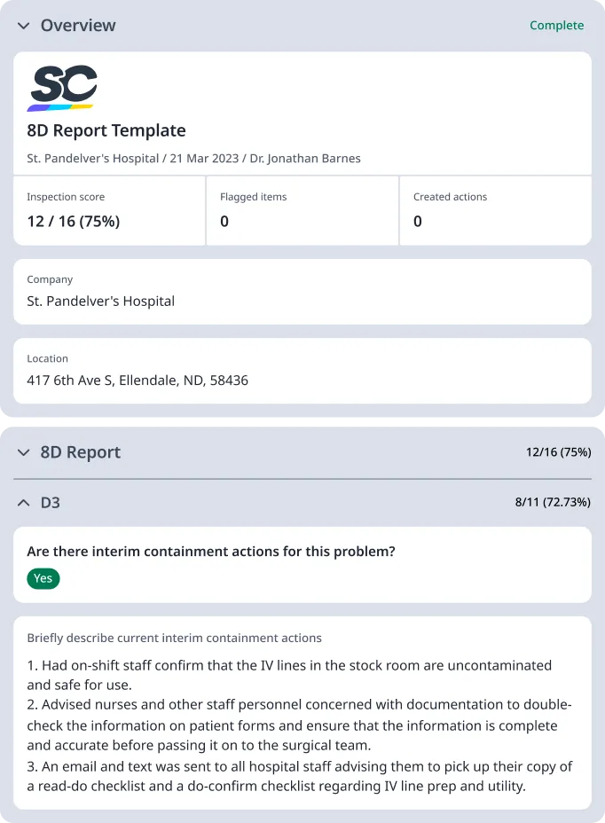 8D Report Template