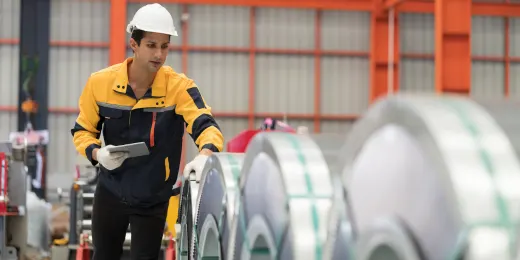 inspector performing in process inspection using a checklist