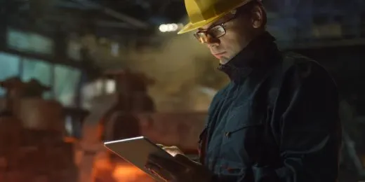 site manager writing an operational report using a tablet