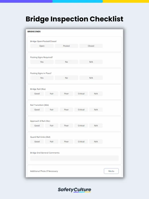 bridge inspection checklist