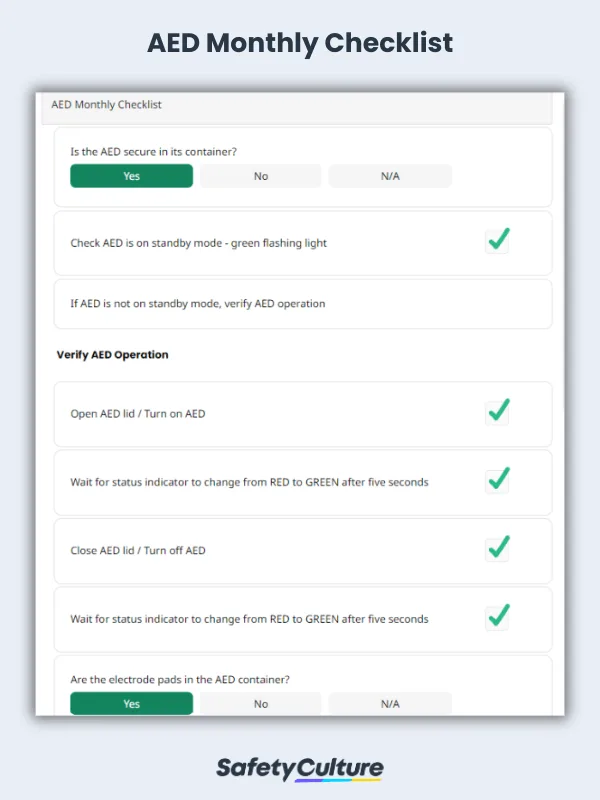 AED Monthly Checklist