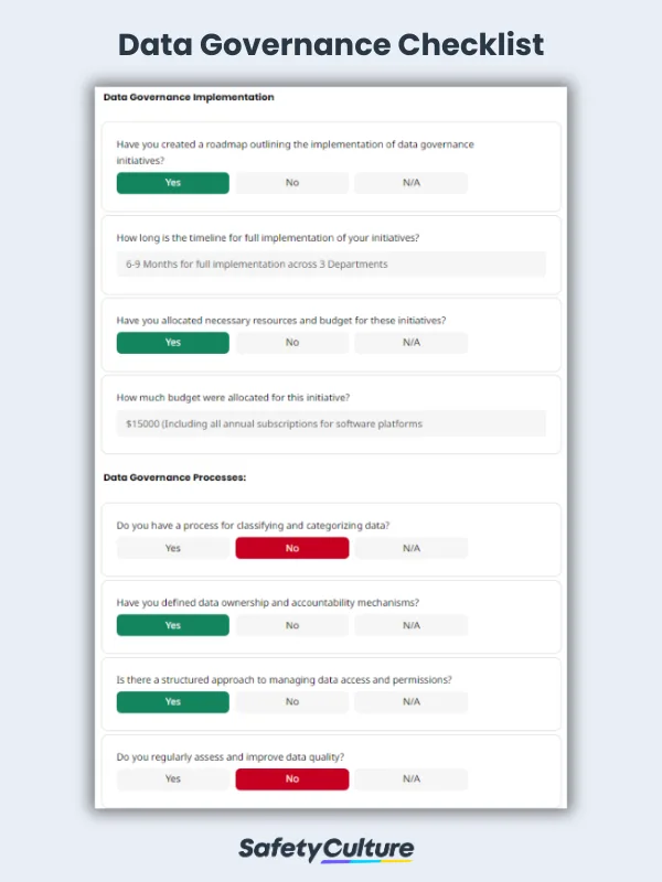 Data Governance Checklist