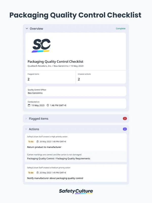 Packaging Quality Control Checklist