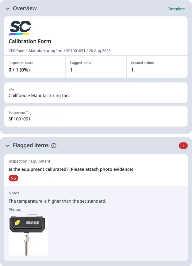 Calibration Form