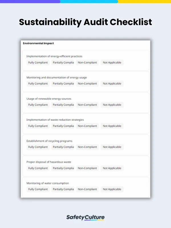Sustainability Audit Checklist