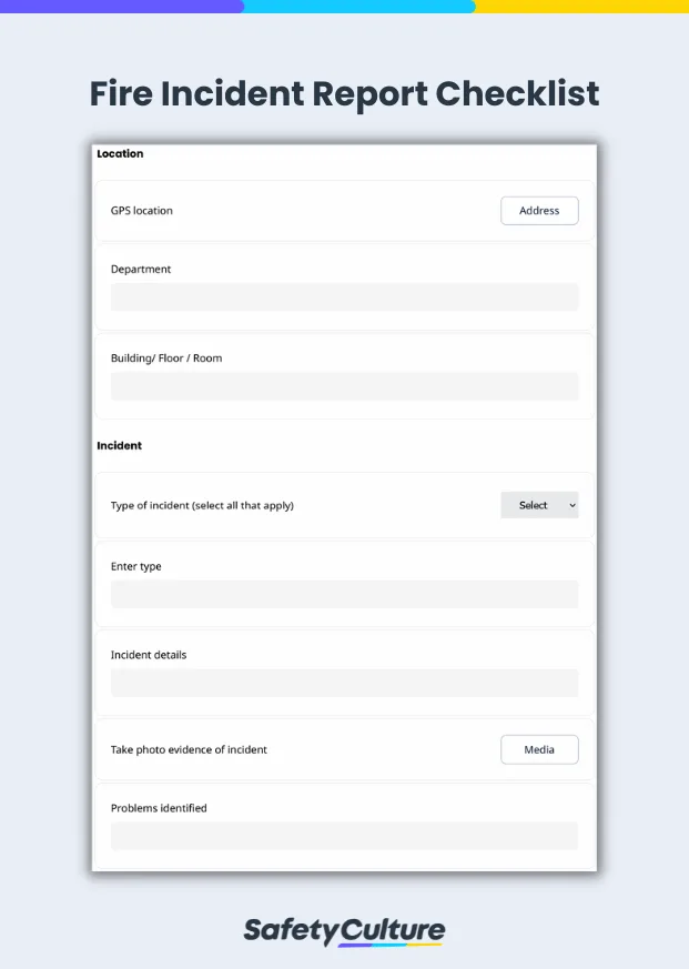 Fire Incident Report Checklist