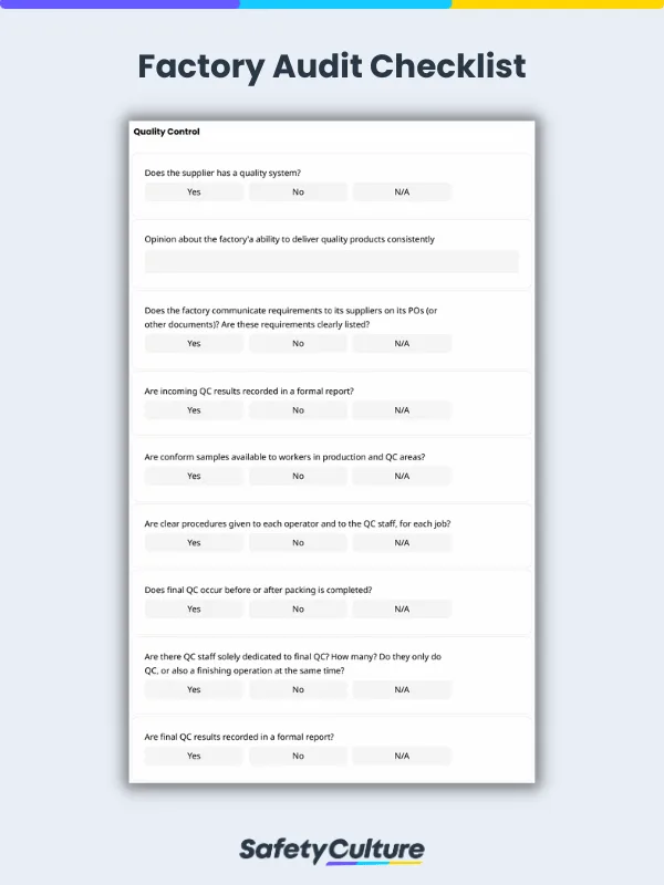 Factory Audit Checklist