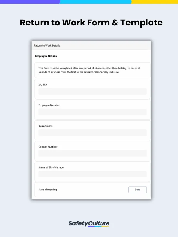 Return to Work Form