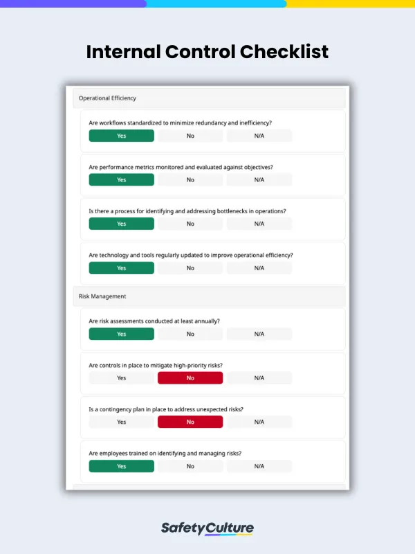 Internal Control Checklist