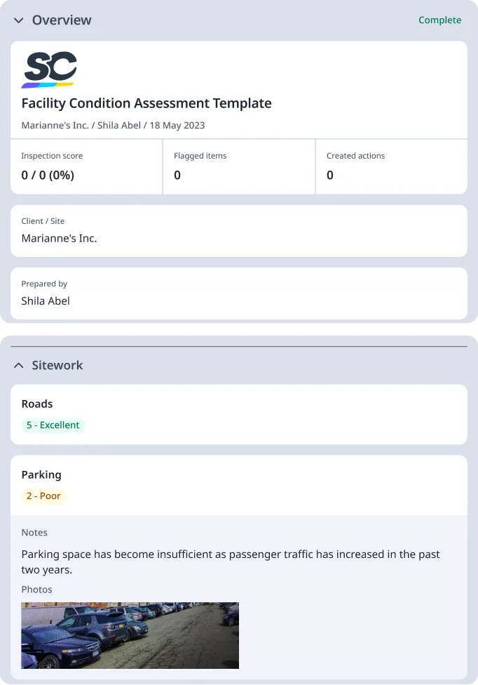 Facility Condition Assessment Template