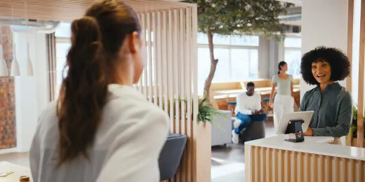 A guest about to log in a visitor sign in sheet template
