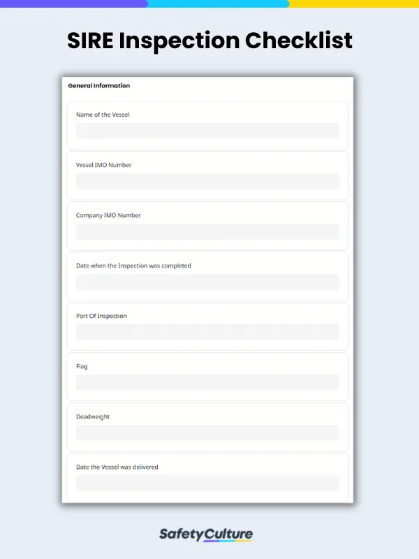 SIRE Inspection Checklist
