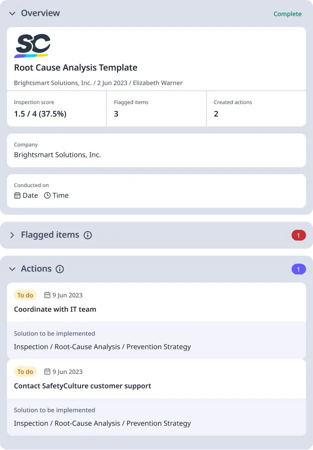 Root Cause Analysis Template Digital Report