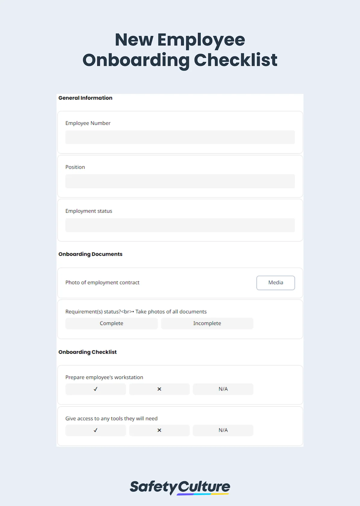 new employee onboarding checklist