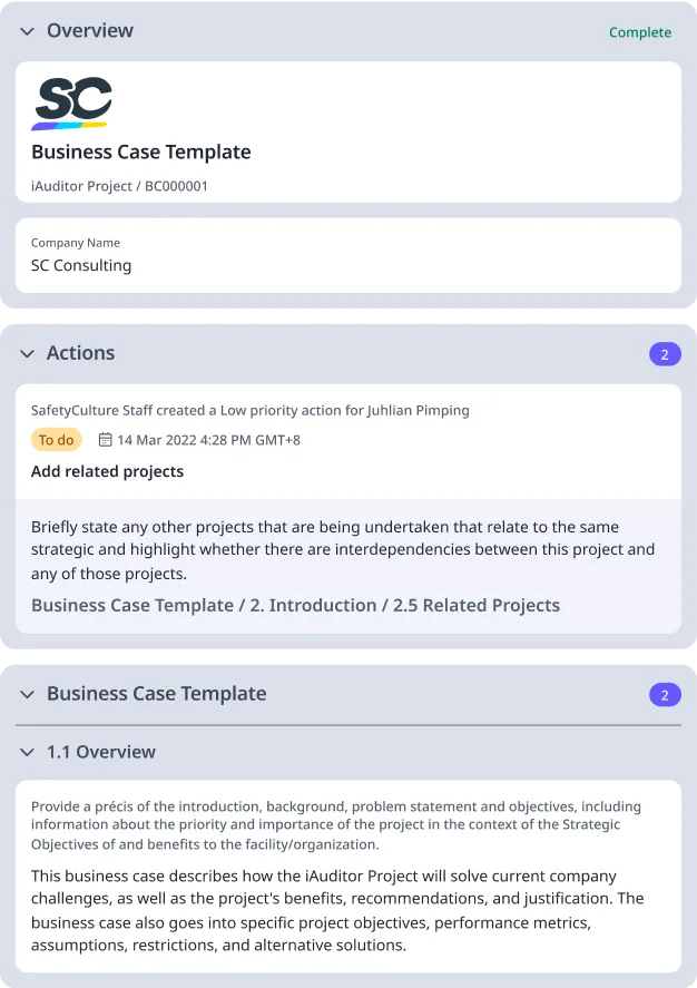 Business Case Template Digital Report