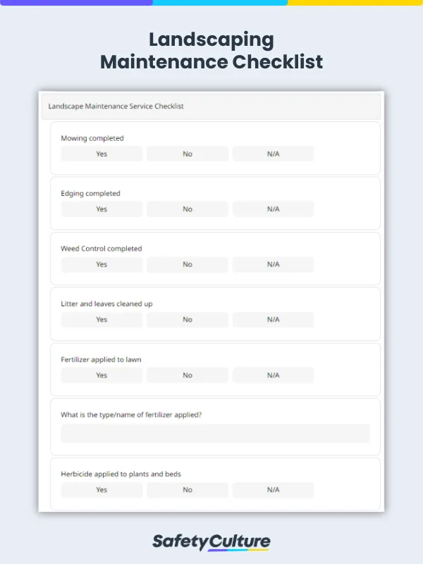 Landscaping Maintenance Checklist