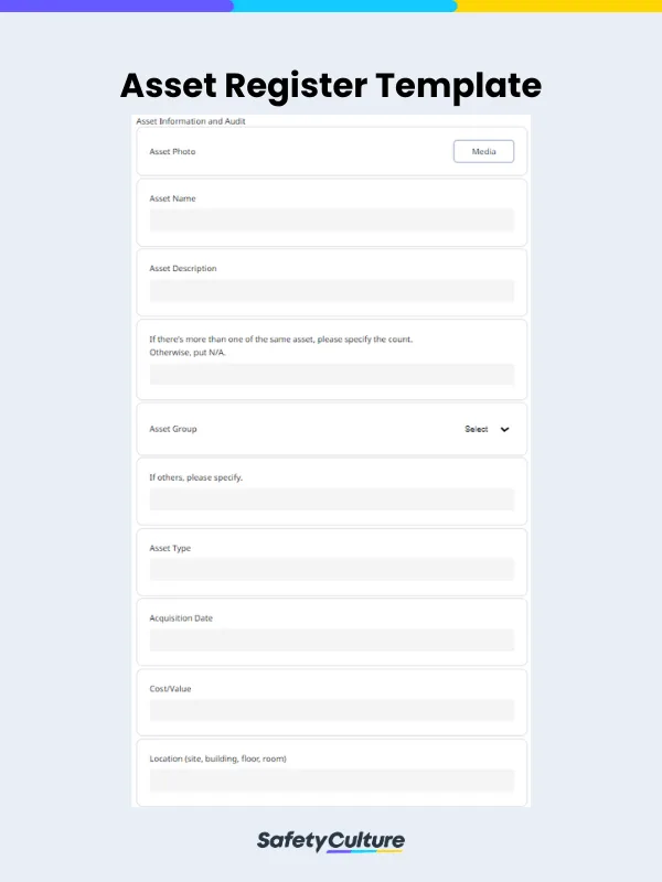 asset register template
