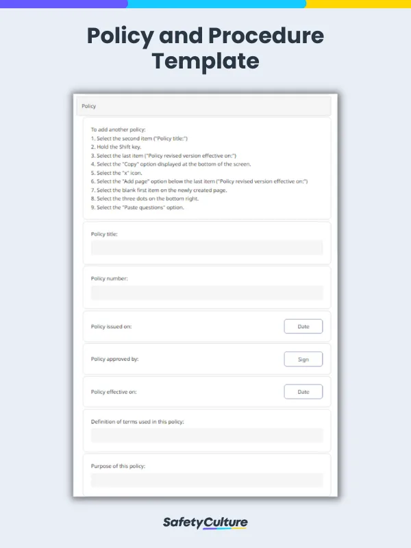 Policy and Procedure Template