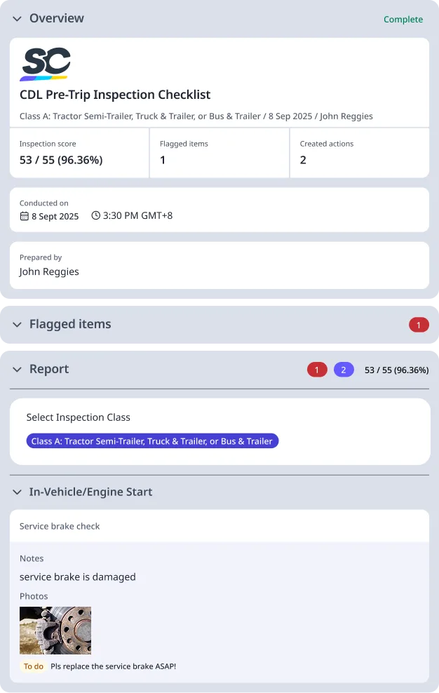 CDL Pre-Trip Inspection Checklist
