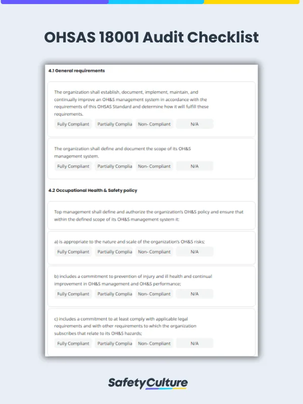 OHSAS 18001 Audit Checklist