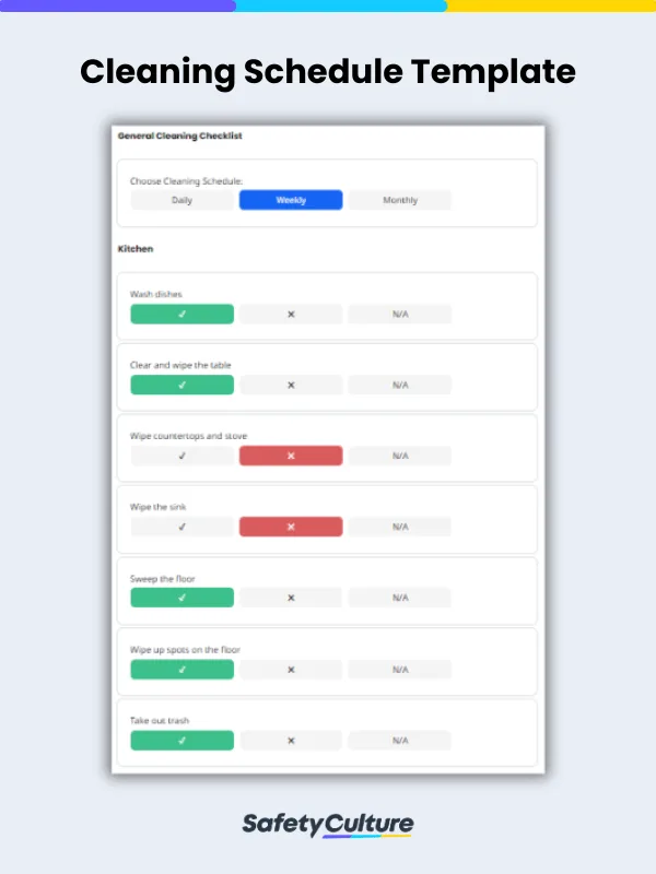Free Cleaning Schedule Template & Checklist | SafetyCulture
